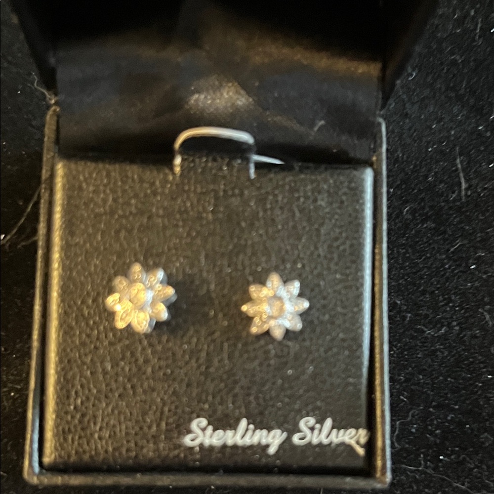 Macy's  Diamond Sterling Silver Floral Earrings